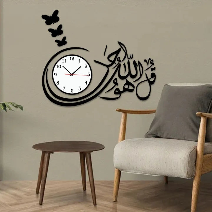 Premium 3D Wooden Wall Clock – DIY Modern Decor (20 Inch)