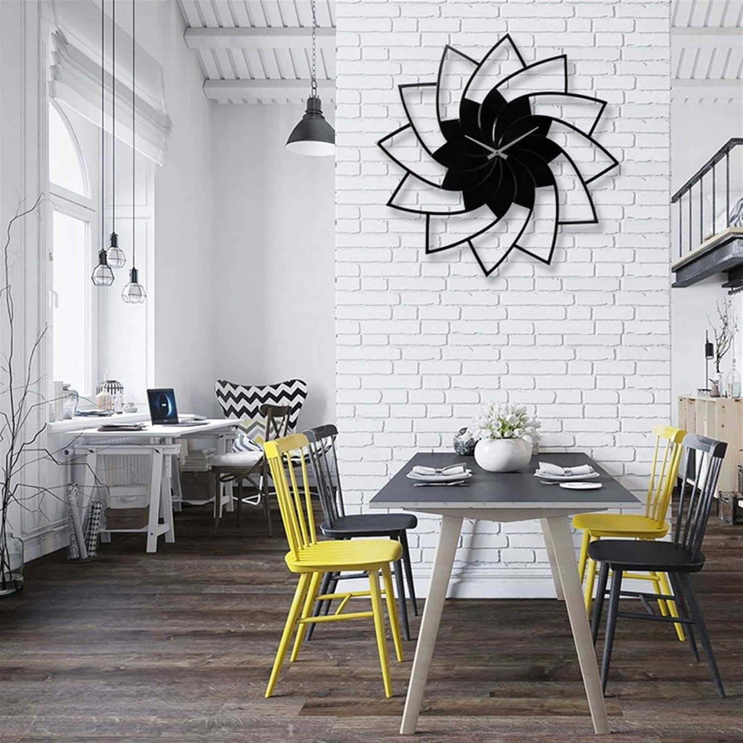 3D Wooden Floral Wall Clock – Modern Home Decor (12 Inch)