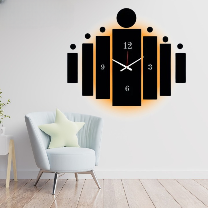 3D Wooden Tile Wall Clock – Modern Wall Decor (20 & 30 Inch)