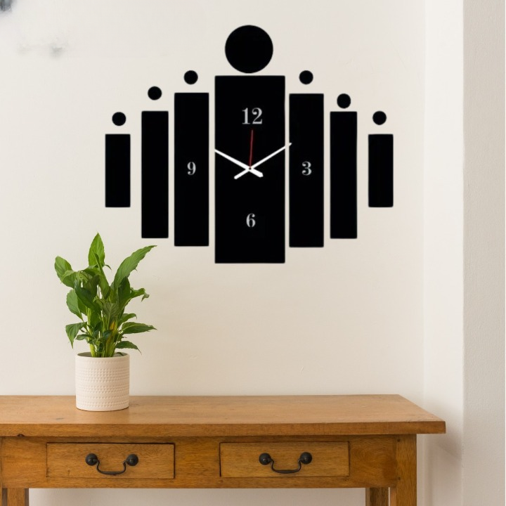 3D Wooden Tile Wall Clock – Modern Wall Decor (20 & 30 Inch)