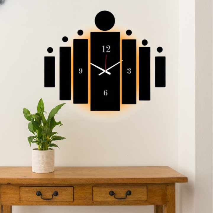 3D Wooden Tile Wall Clock – Modern Wall Decor (20 & 30 Inch)