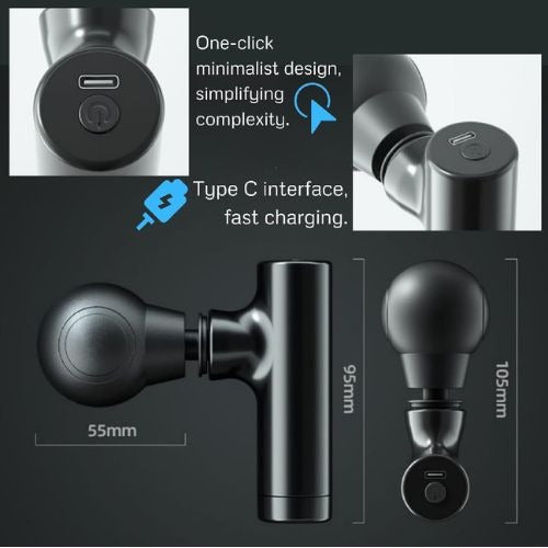 Mini Deep Tissue Massager – Portable USB Rechargeable Muscle Relaxer