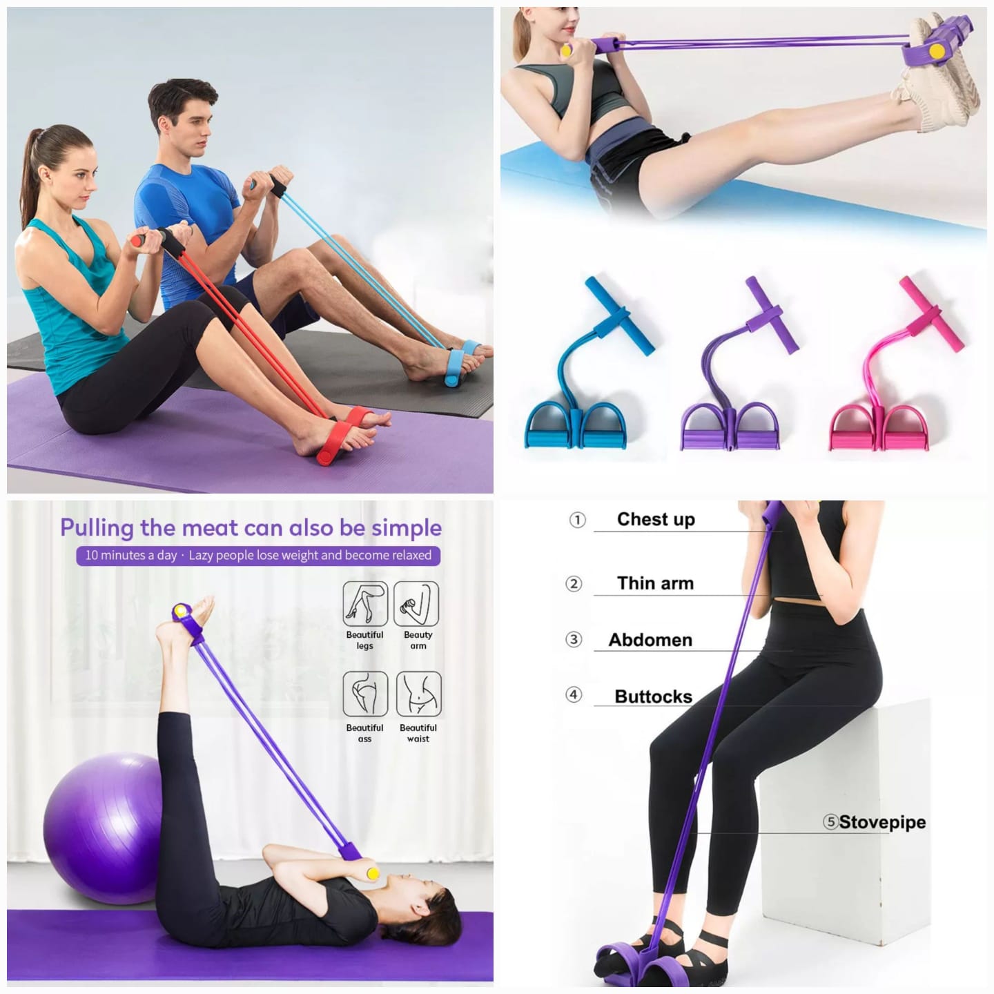 Foot Pedal Resistance Band – Tummy Trimmer & Full Body Workout Rope