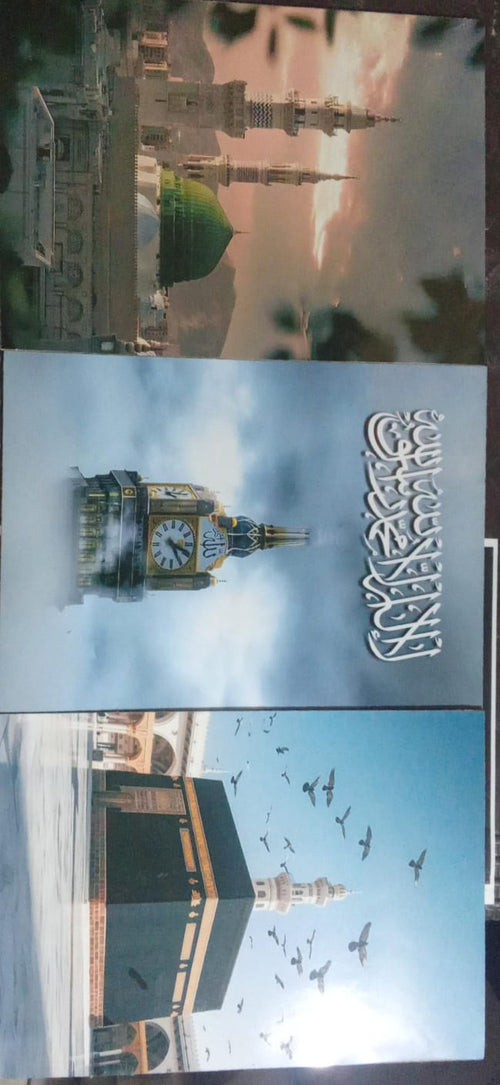 3 Frame Wooden Wall Art Set (8x11 Inch) – Sticky Wooden Tiles with Adhesive Tape