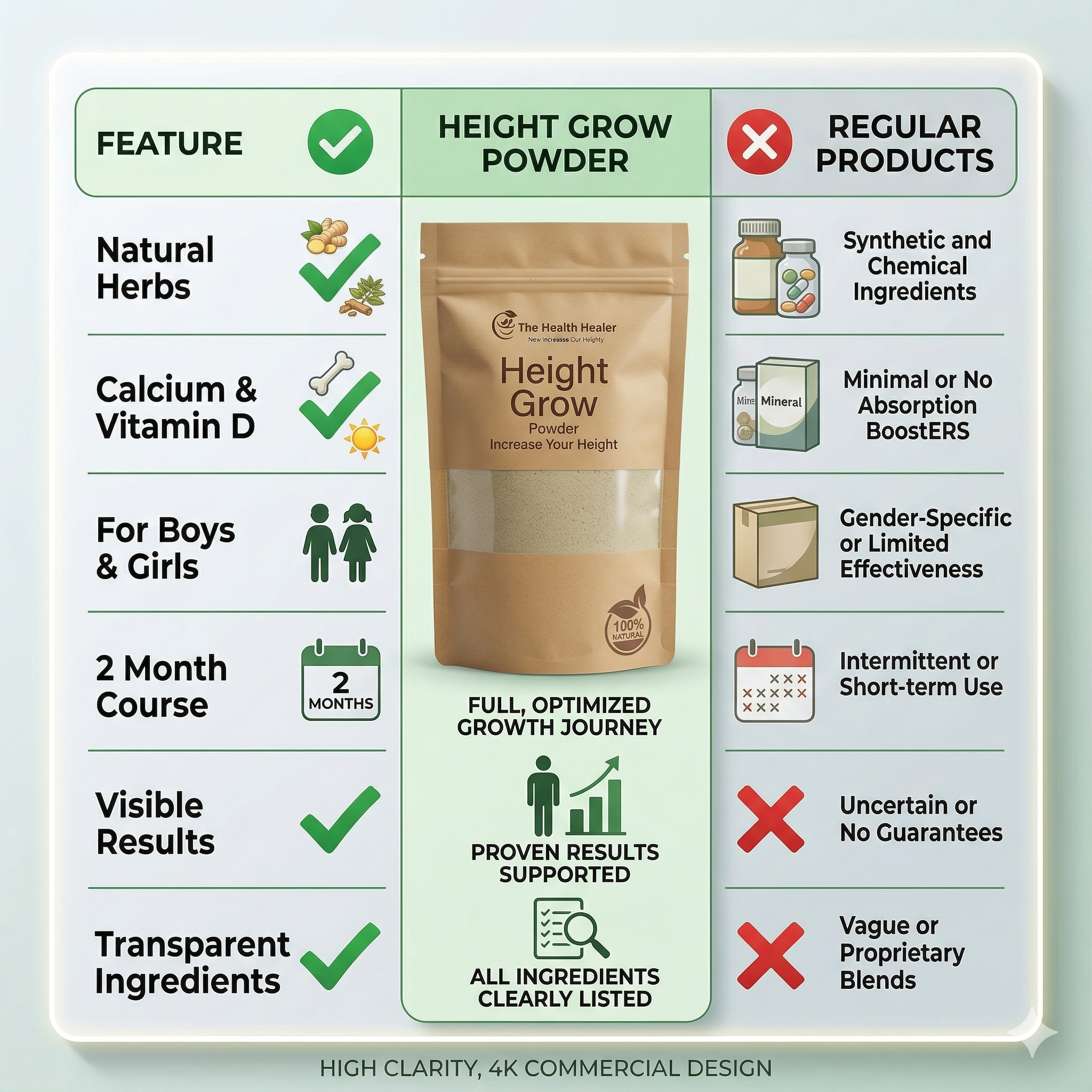 Height Powder (for Bone & Growth Support) Buy 1 get free