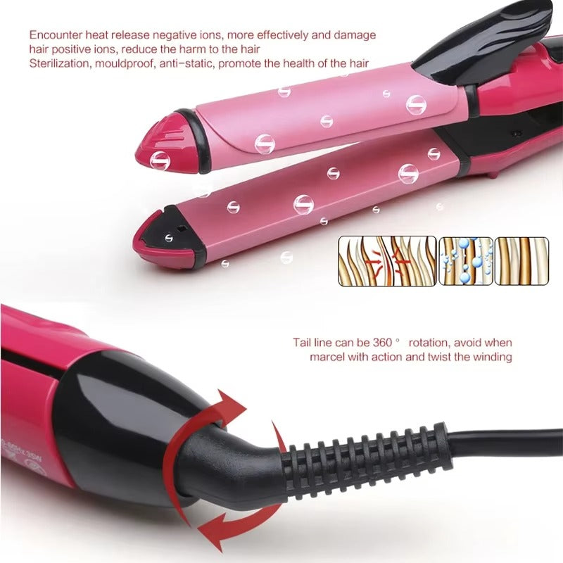 2-in-1 Hair Straightener & Curler