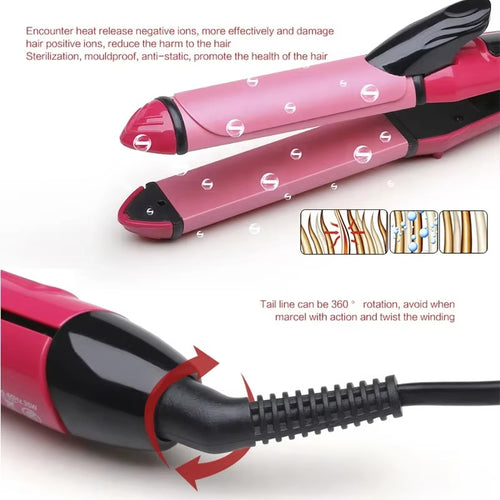 2-in-1 Hair Straightener & Curler